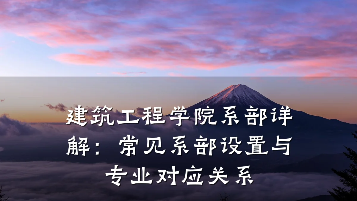 建筑工程学院系部详解：常见系部设置与专业对应关系