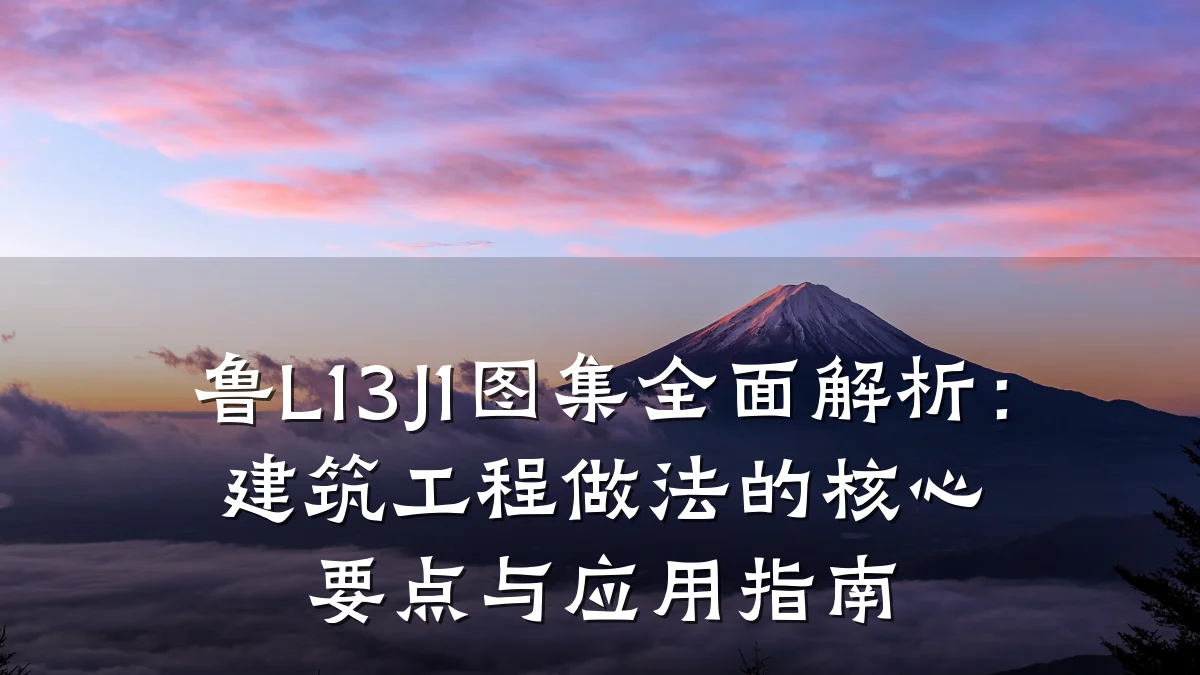 鲁L13J1图集全面解析：建筑工程做法的核心要点与应用指南