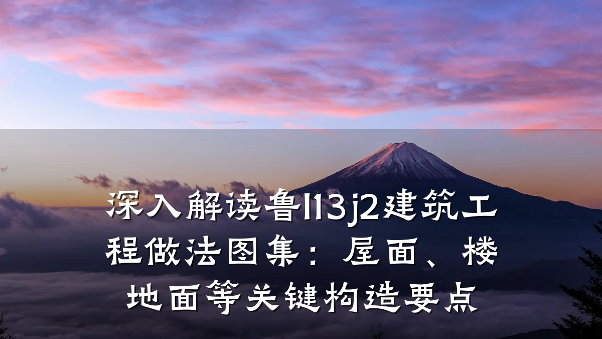 深入解读鲁l13j2建筑工程做法图集：屋面、楼地面等关键构造要点