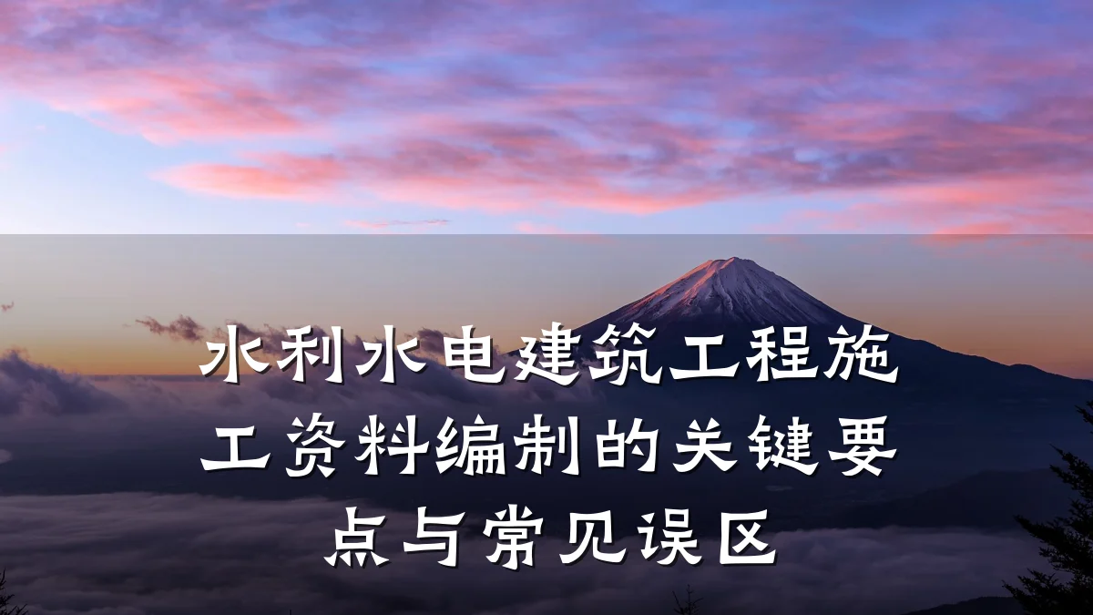 水利水电建筑工程施工资料编制的关键要点与常见误区
