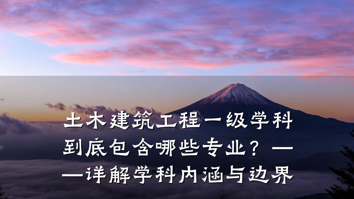 土木建筑工程一级学科到底包含哪些专业？——详解学科内涵与边界